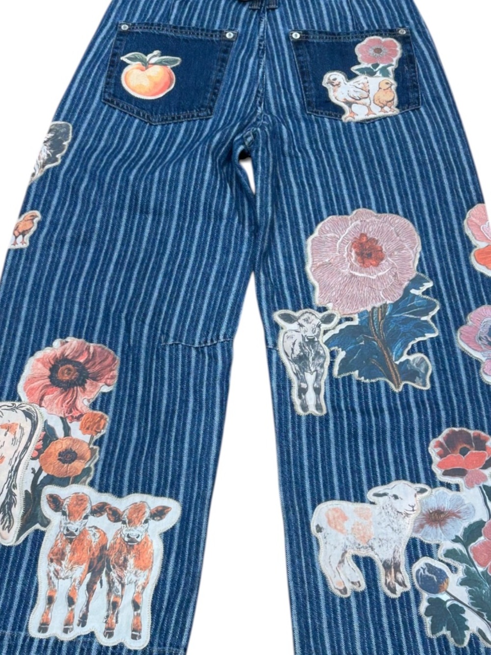 NWT Free People We the Free Farm to Peach Patchwork Jeans Size 28 NEW with Tag - Picture 9 of 13